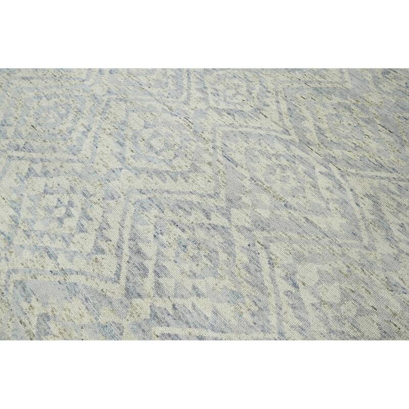 Hand Knotted All-Over Gray Oushak Wool Transitional Oriental Area Rug