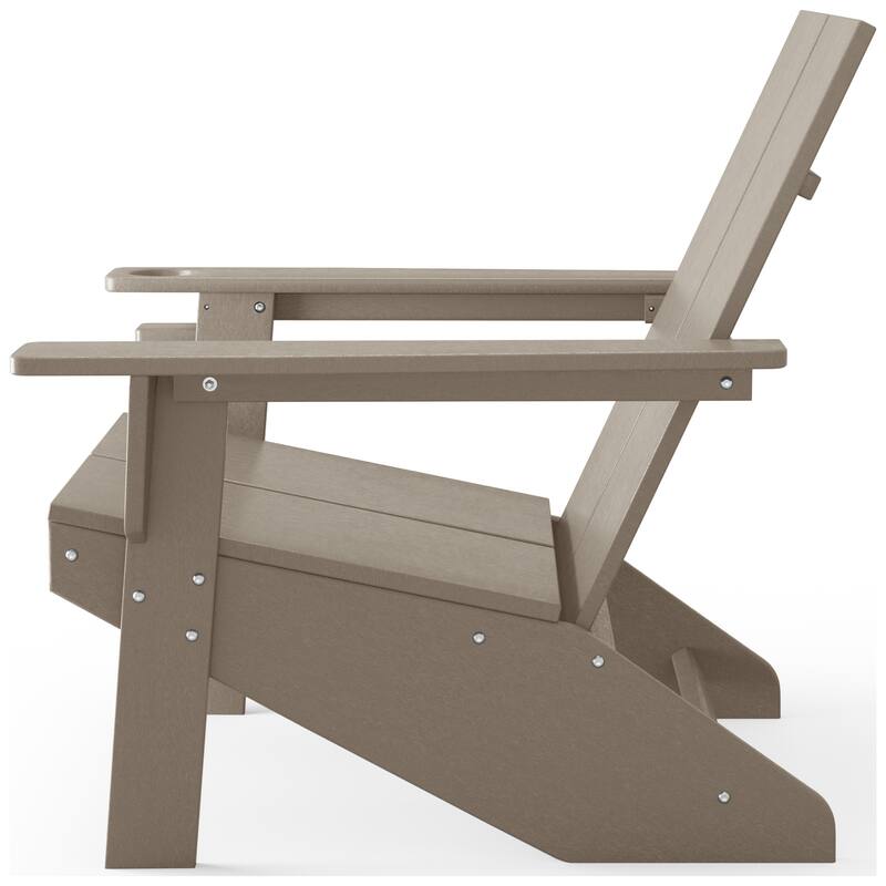 Coastin Modern Poly Adirondack Chair (Set of 2), Black