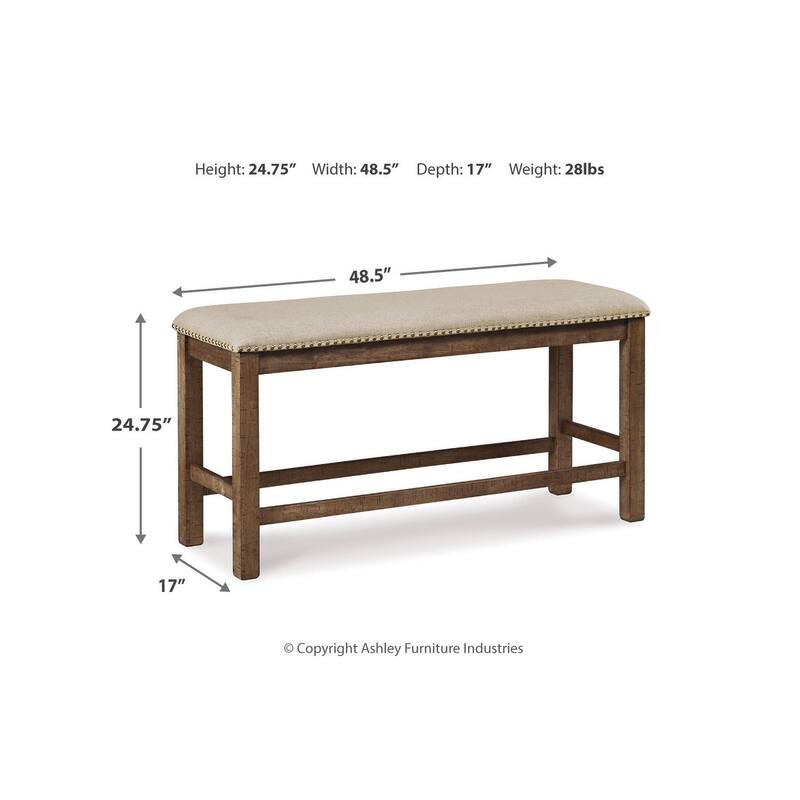 Moriville Counter Height Dining Bench - Beige/Brown