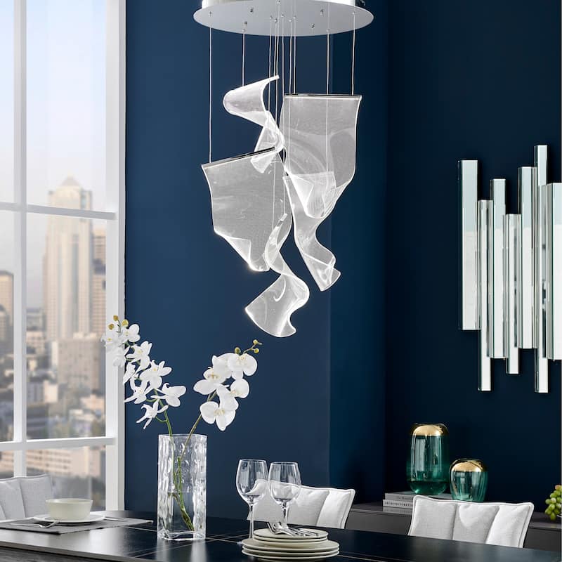 Acrylic Lace 5 LED Light Chandelier