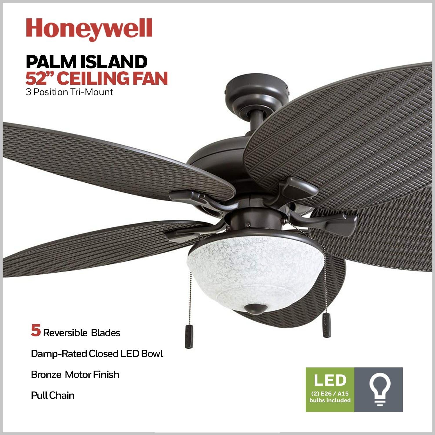 Harbor breeze showroom series 52 inch indoor / covered outdoor ceiling fan, image size:1500x1500
