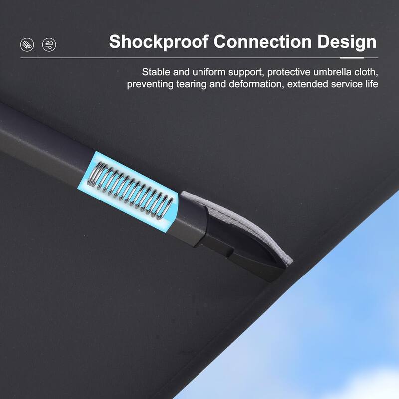 PURPLE LEAF 10 X 13 ft Large Patio Umbrella Hanging Double Top Rectangle Offset Umbrellawith Base