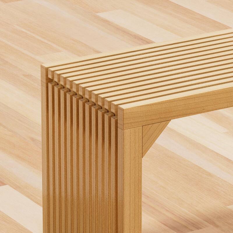 18" Solid Wood Bench Nature for Entryway, Living Room, Kitchen