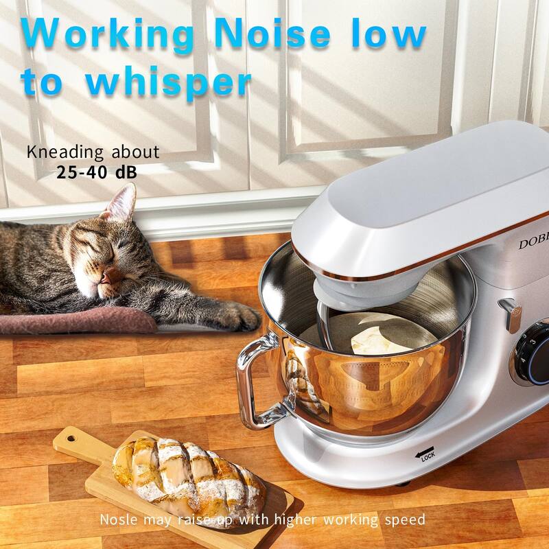 Electric Stand mixer, 9.5QT 660W 7Speeds TiltHead Dough Mixers, Bread