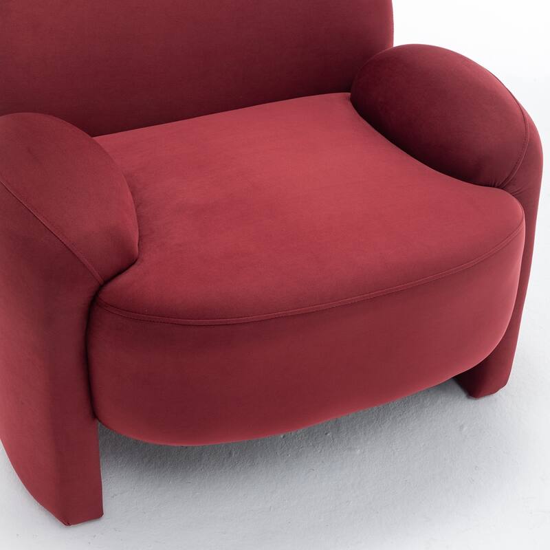 SEYNAR Modern Glam Velvet Thickened Seat Cushion Accent Chair Set of 2