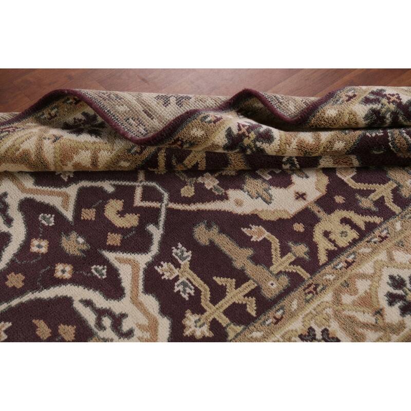 All-Over Oushak Indian Area Rug Handmade Wool Carpet - 4'2"x 6'5"