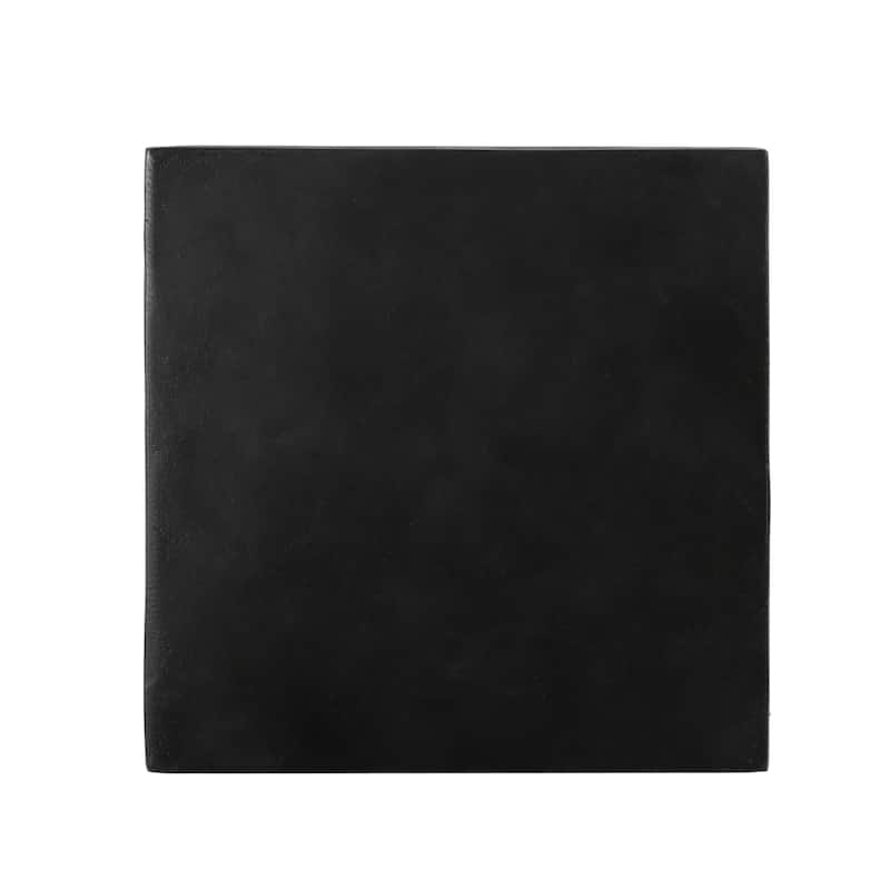 Roomfitters Modern Concrete Side Table, Geometric Outdoor Accent Table, Contemporary Patio Decor, Black