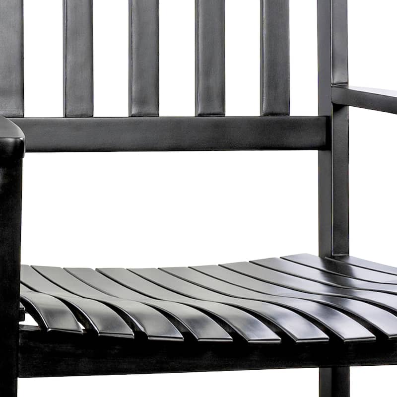 Parker Farmhouse Classic Slat-Back 350-LBS Support Acacia Wood Outdoor Rocking Chair, by JONATHAN Y