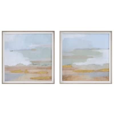 Uttermost Abstract Coastline Framed Prints, S/2 - 19.5 W x 19.5 H x 1.5 D (inches)