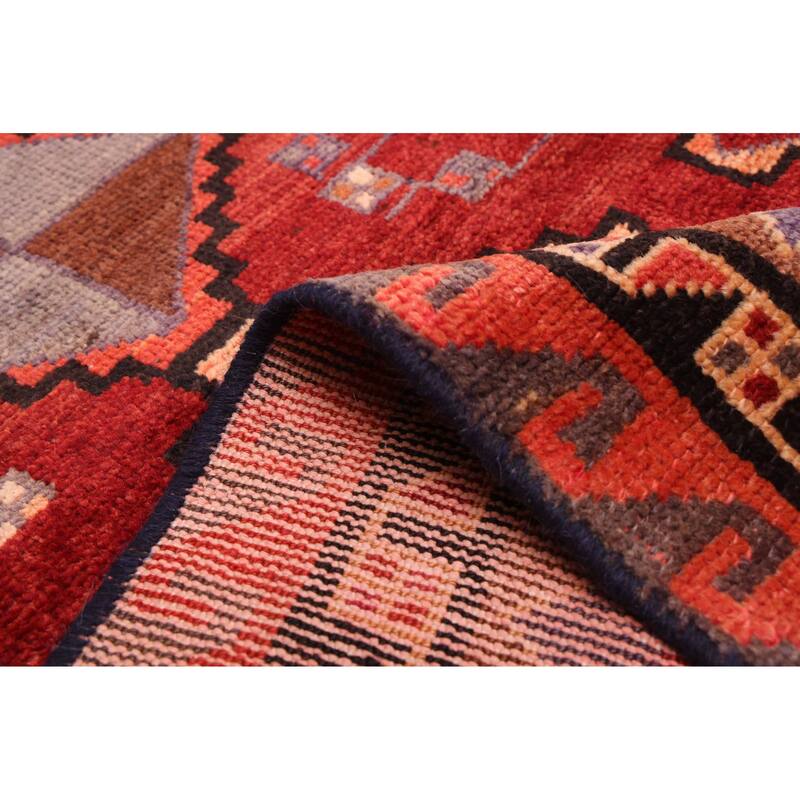 ECARPETGALLERY Hand-knotted Melis Vintage Dark Red Wool Rug - 4'4 x 6'6