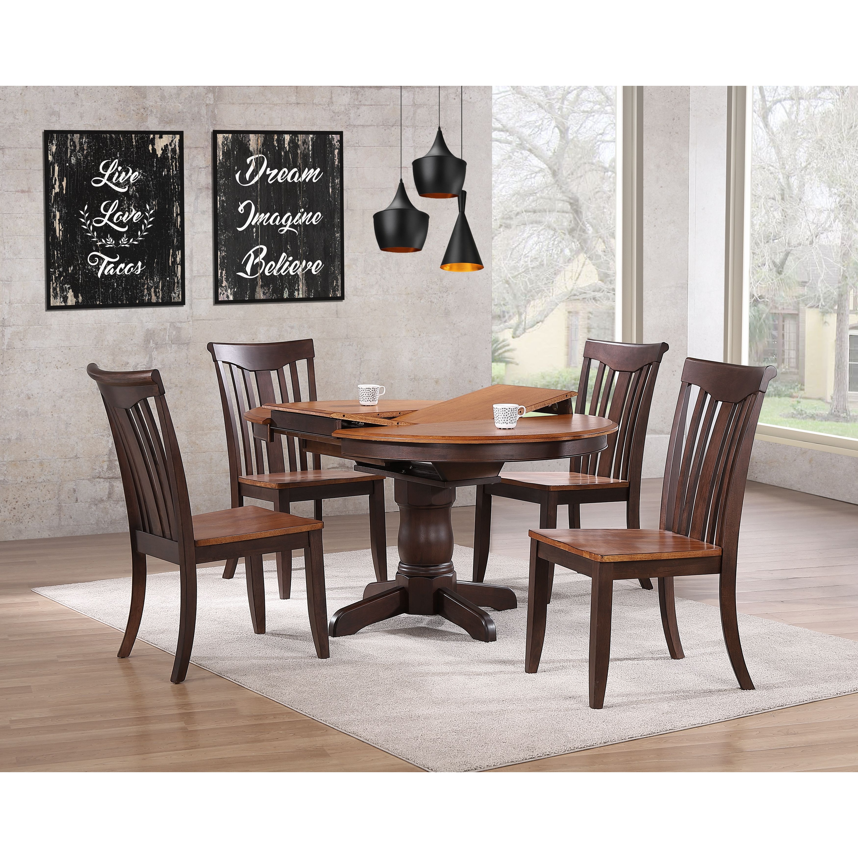 Mocha dining table shop and chairs
