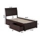 preview thumbnail 6 of 5, Portland Twin XL Platform Bed with Footboard and 2 Drawers in Espresso