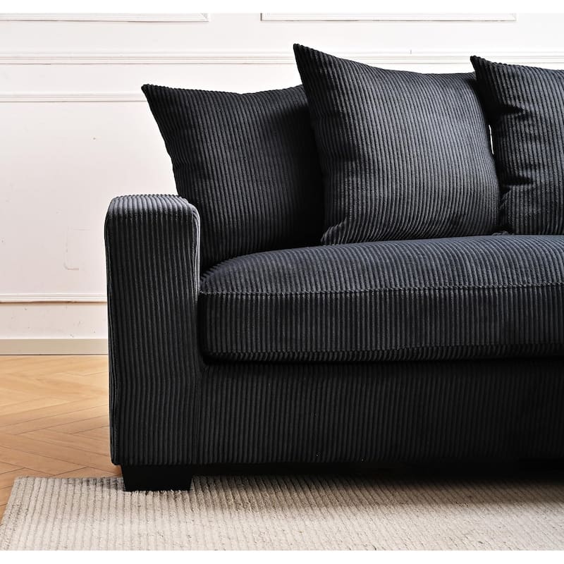 Us Pride Furniture Payan 102.4" Wide Corduroy L-Shape Sectional Sofa