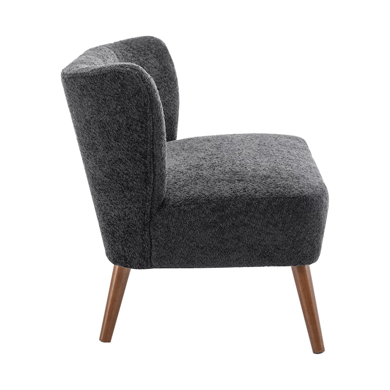 Porthos Home Hedra Sherpa Fabric Loveseat Small Couch Sofa with Wooden Legs