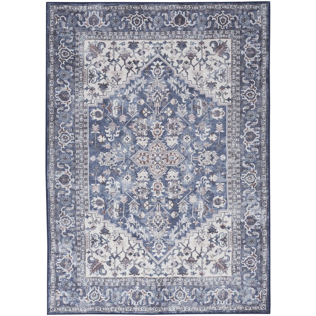 Quzaw Power Loomed Distressed Floral Area Rug By HomeRoots - 8' x 10'