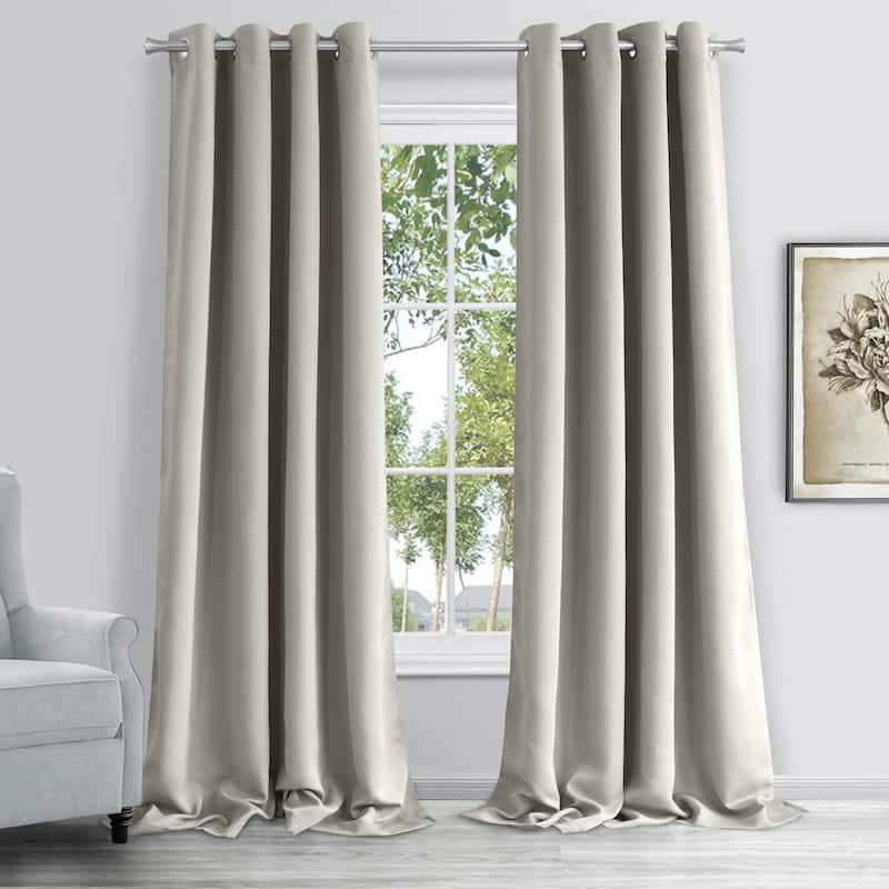 Dainty Home Hamden Blackout Thermal Insulated Grommet Single Panel Extra Wide Curtains - 54" x 84" - Taupe