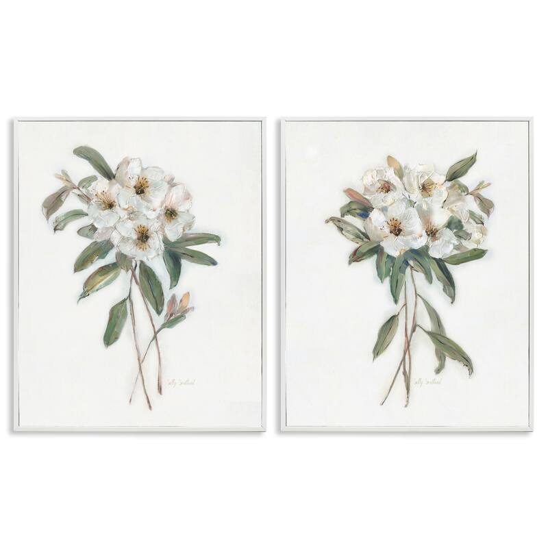 Stupell Wild Spring Flower Bundles Framed Giclee Art Design By Sally Swatland (Set of 2) - 24 x 30 - White