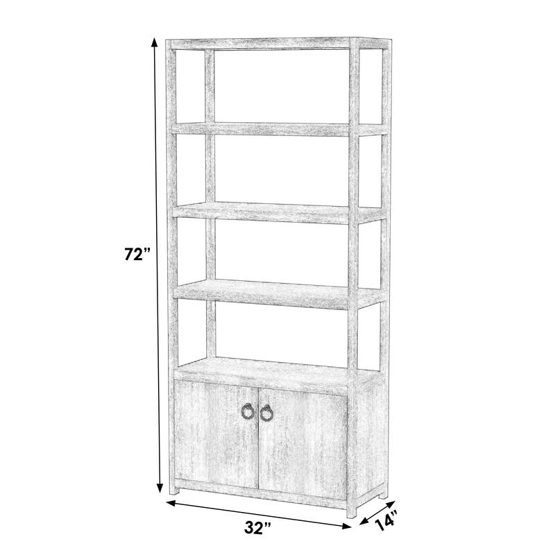 Lark 4-Tier Etagere Bookcase Cabinet