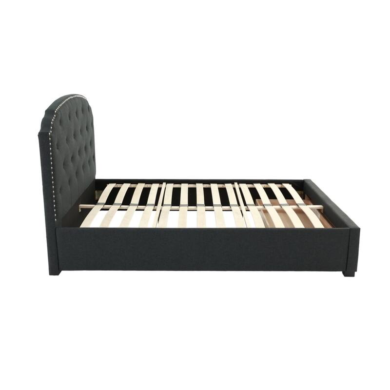 Linen Upholstered Twin Size Bed with 1 Drawer