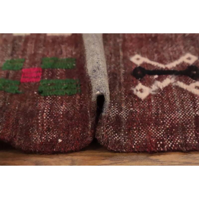 Hand Woven Oriental 100% Wool Carpet Southwestern Tribal Multi-Colored Kilim Area Rug - 9' 8'' X 5' 4''