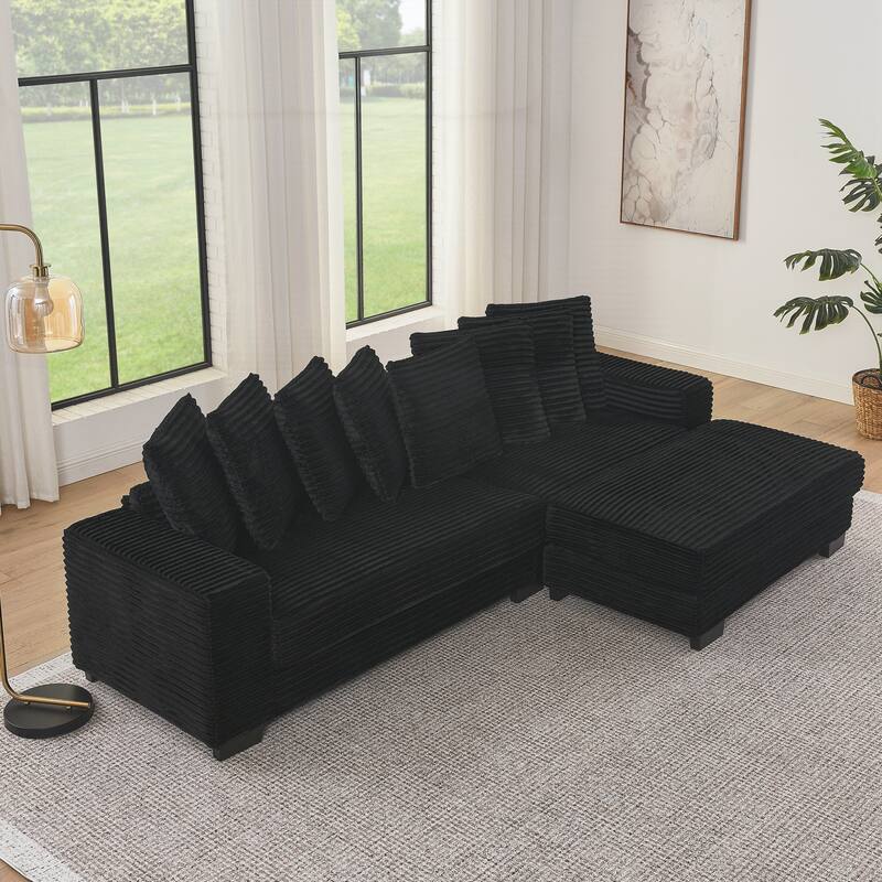L-Shaped Modular Convertible Sofa