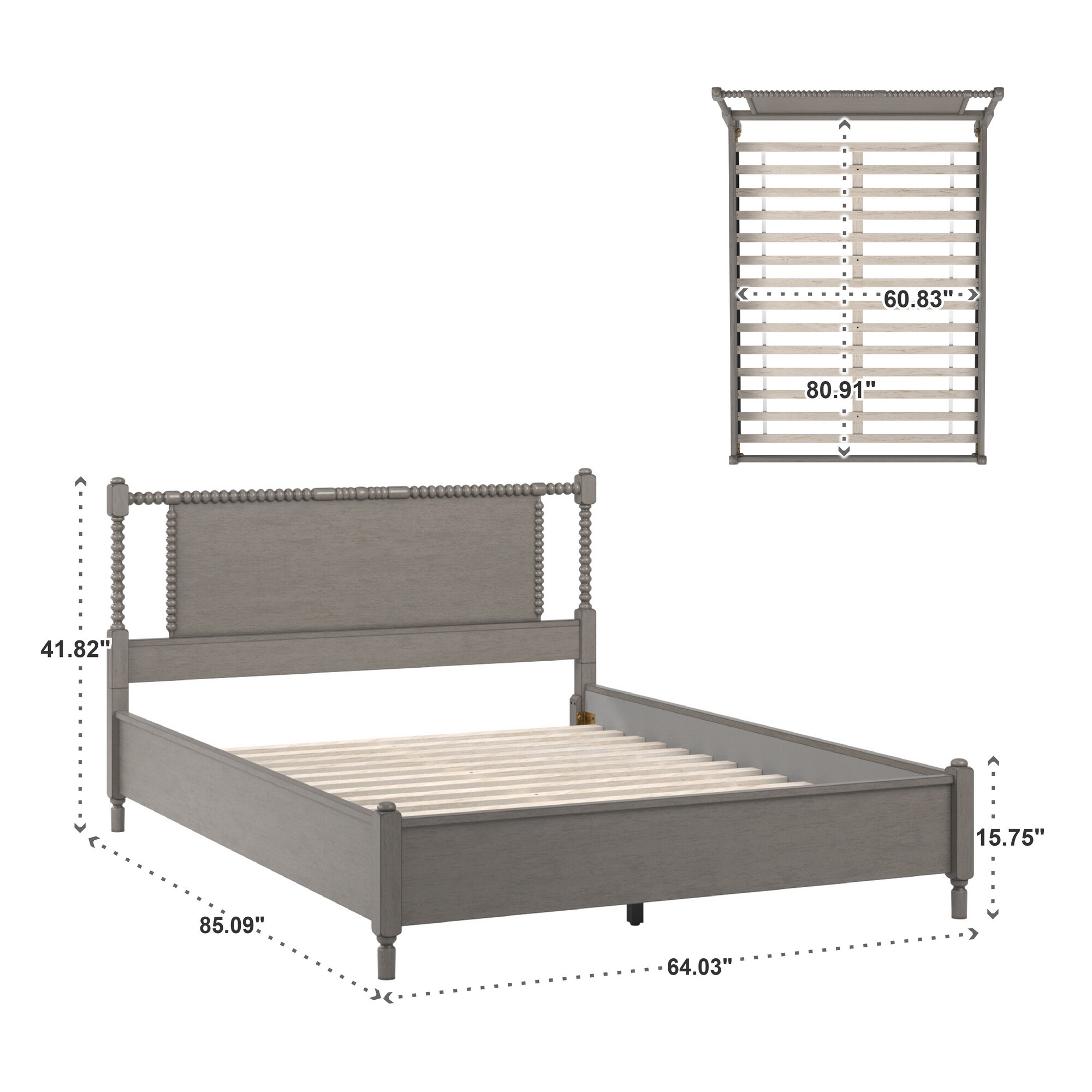 Demetria Antique Finish Beaded Wood Platform Bed by iNSPIRE Q Classic On Sale Bed Bath Beyond 34844914
