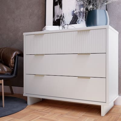 Manhattan Comfort Granville 38.18" Modern Standard 3 Drawer Dresser