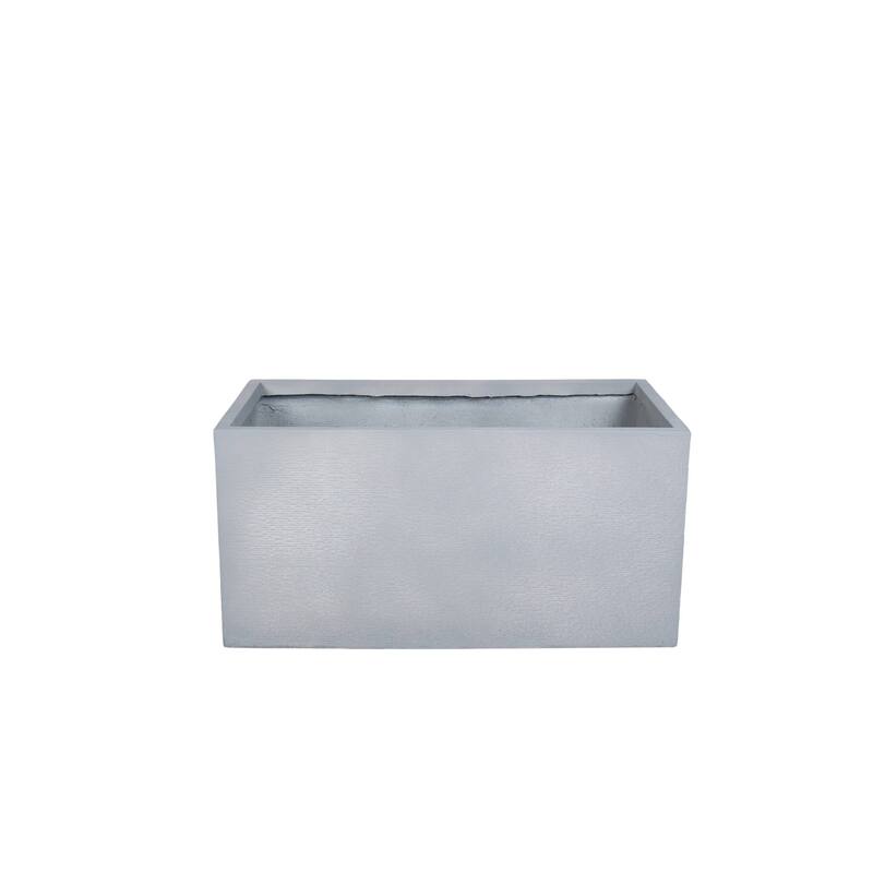 Flora Modern Rectangular Planter in Fiberstone and MGO Clay with Drainage for Indoor & Outdoor Home Office Patio Yard Decor