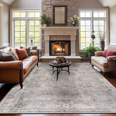World Rug Gallery Transitional Distressed Vintage Machine Washable Area Rug