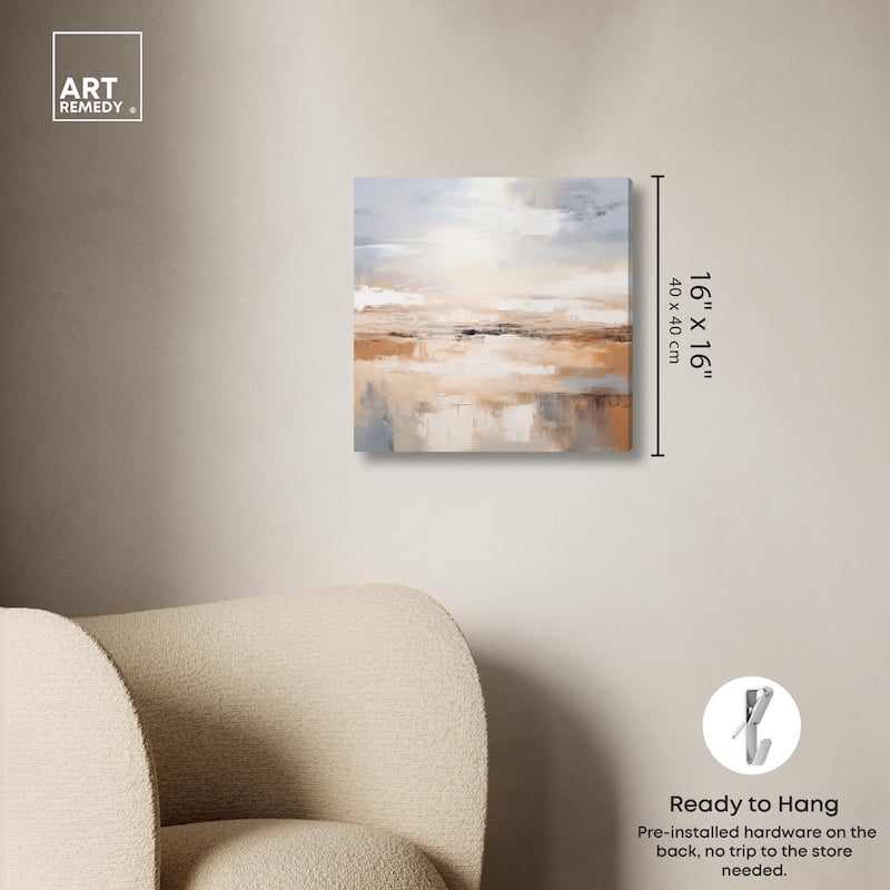 Tonal Strata Canvas by Art Remedy, Gallery Wrapped
