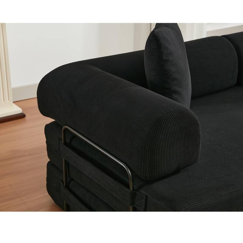 Folding Convertible Sleeper Sofa Bed with Modular Design for Living Room or Guest Room
