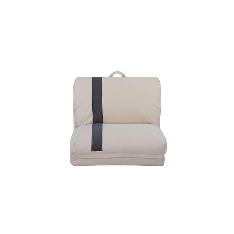 2-Piece Floor Sofa Bed with Adjustable Backrest, Sleeper Sofa with 5-Second Foldable, Upholstered Bean Bag Base & Pillow