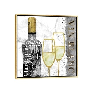 iCanvas "Glam White Wine" by Carol Robinson Framed Canvas Print
