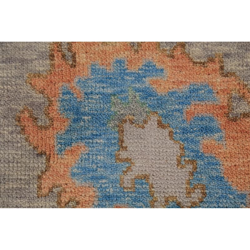 Floral Oushak Indian Area Rug Hand-Knotted Bedroom Wool Carpet - 7'10"x 9'9"