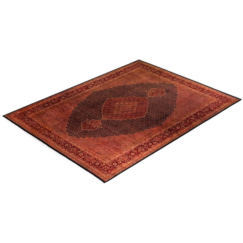 Overton Hand Knotted Wool Vintage Inspired Modern Contemporary Overdyed Red Area Rug - 9' 2" x 12' 3"