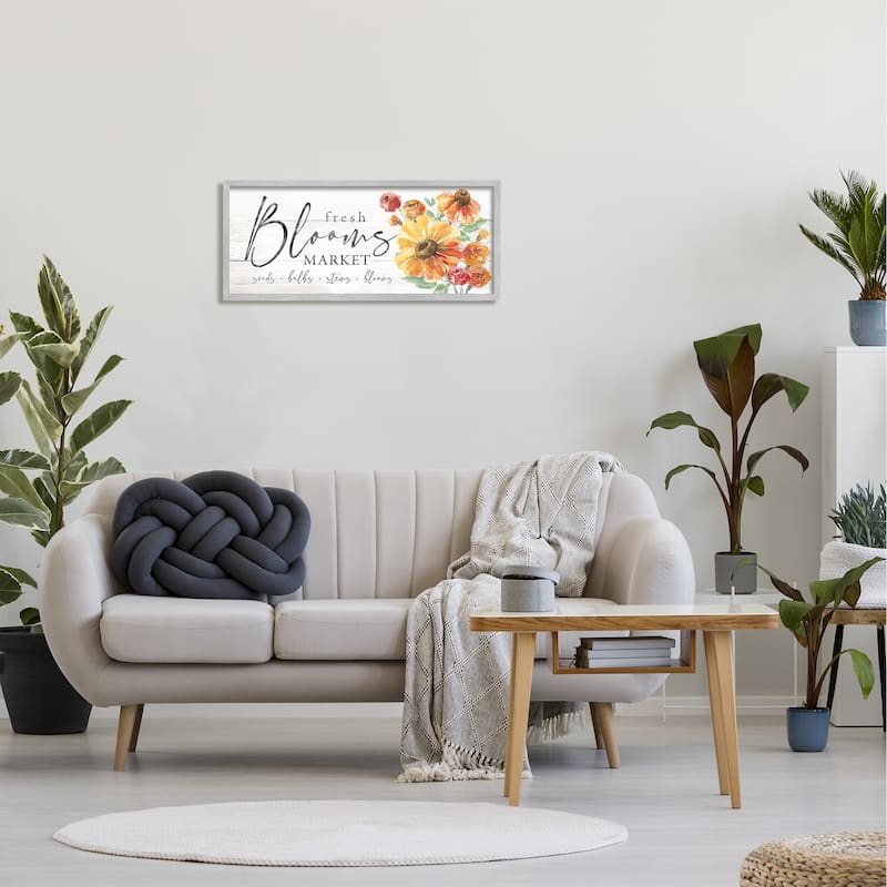 Stupell Fresh Blooms Market Seeds Bulbs Stems Flower Illustration Framed Giclee Art Design By Courtney Morgenstern