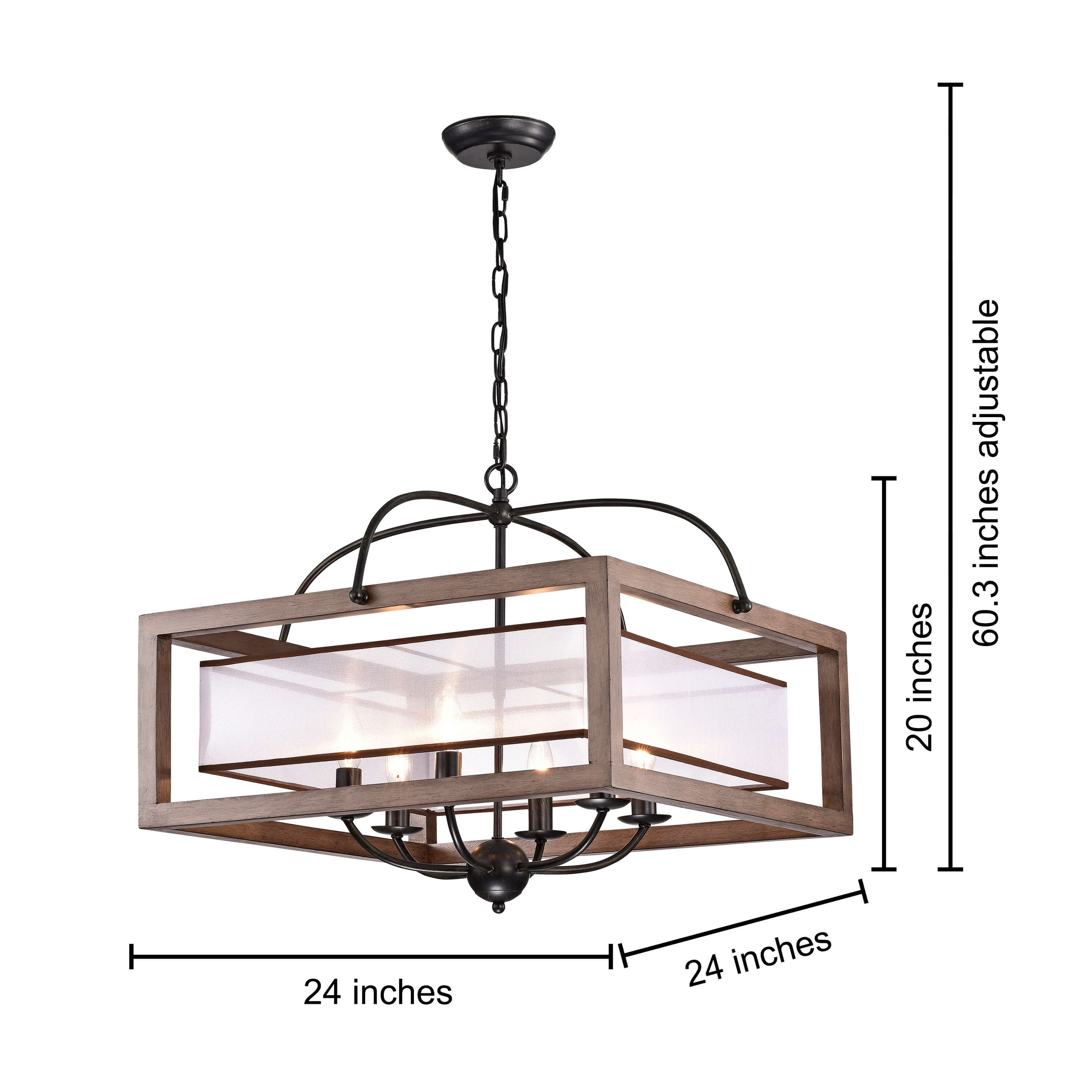 Alina antique black metal natural wood flush mount sales with fabric shade