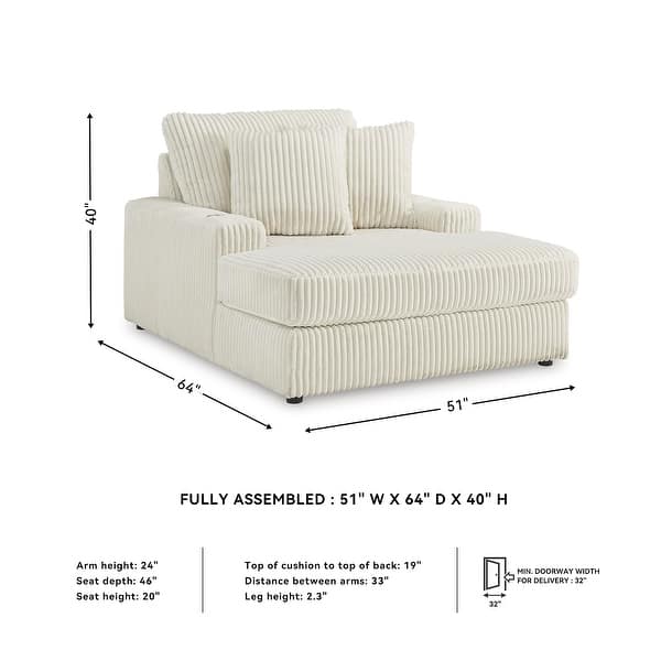 dimension image slide 1 of 2, Signature Design by Ashley Lindyn Chaise - 51"W x 64"D x 40"H