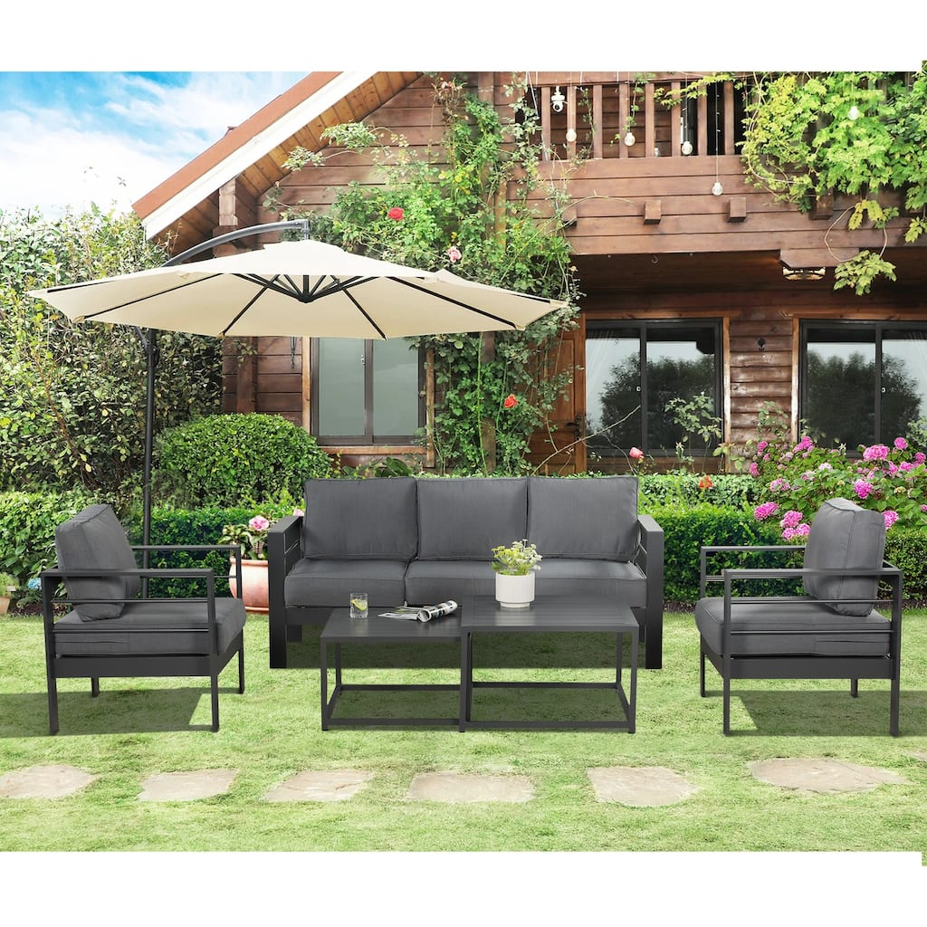 Royalcraft 5 pcs Aluminum Outdoor Patio Conversation Set