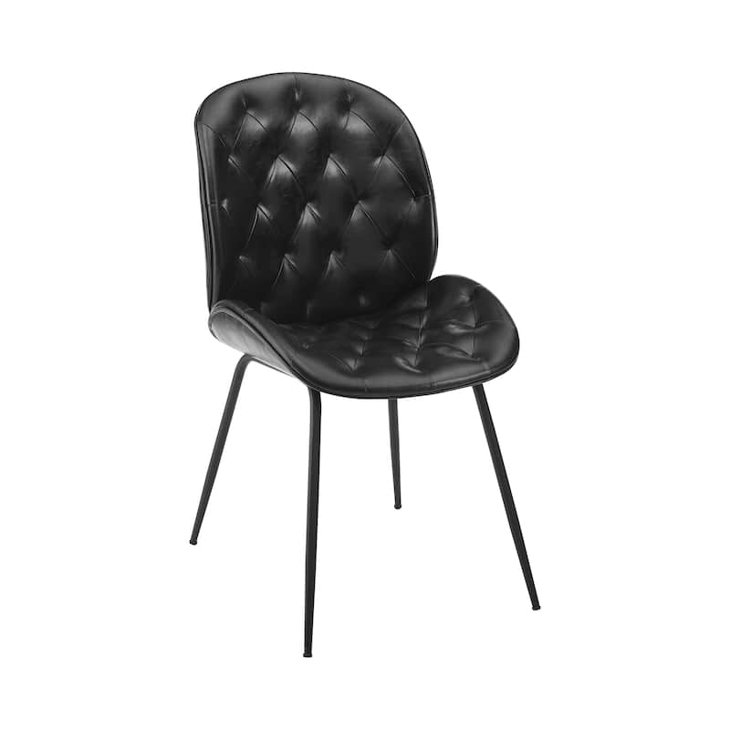 Art Leon Mid-Century Tufted Style Dining Chair in Beetle Shape Design
