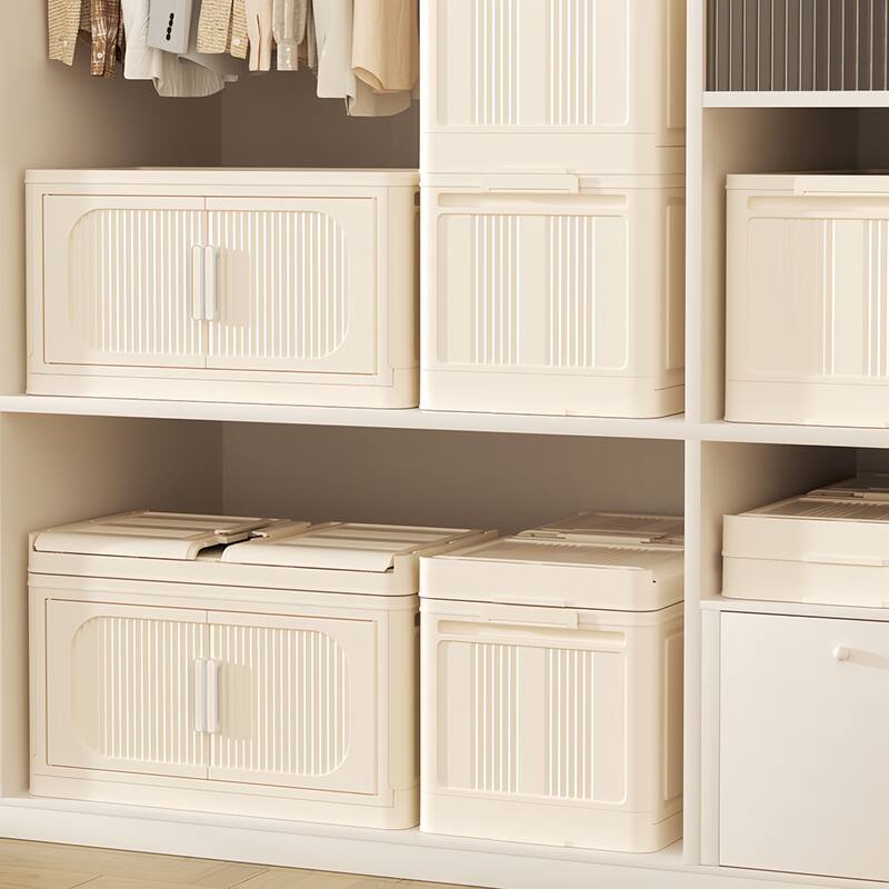 Plastic Storage Rack with Wheels Multi Layer Foldable Organizer Durable PP Material for Home and Office