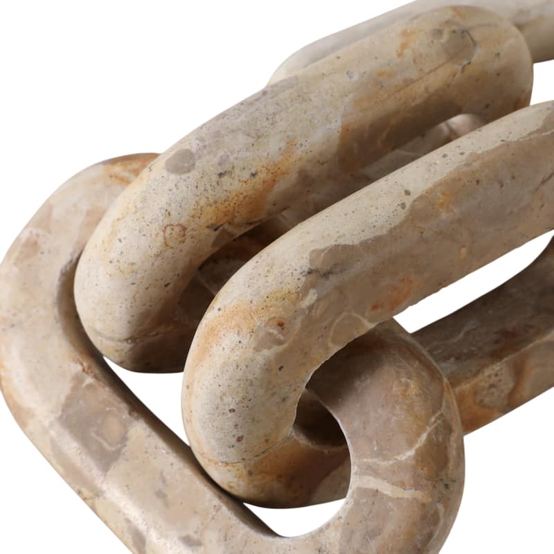 Stone Marble Decorative Object Modern Chain Link Sculpture Decor