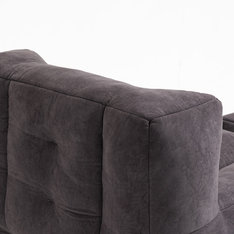 Modern 38.5" Velvet Upholstered Accent Chair with Memory Foam and Ottoman for Living Room