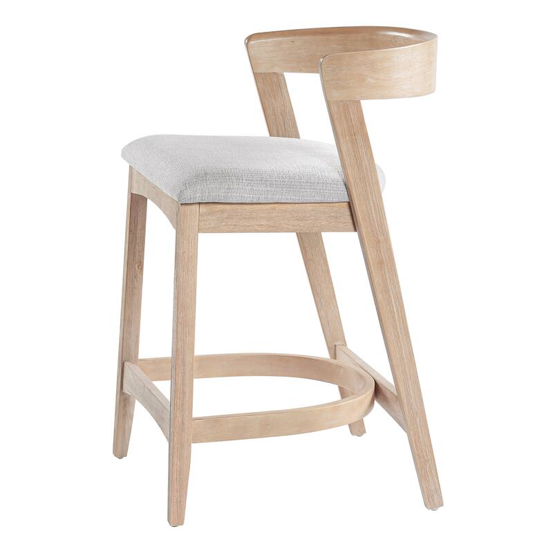 Christopher Knight Home - Mid-Century Upholstered Wooden Counter Stools - 27" Seat Height Bar Stools with Back, Set of 2