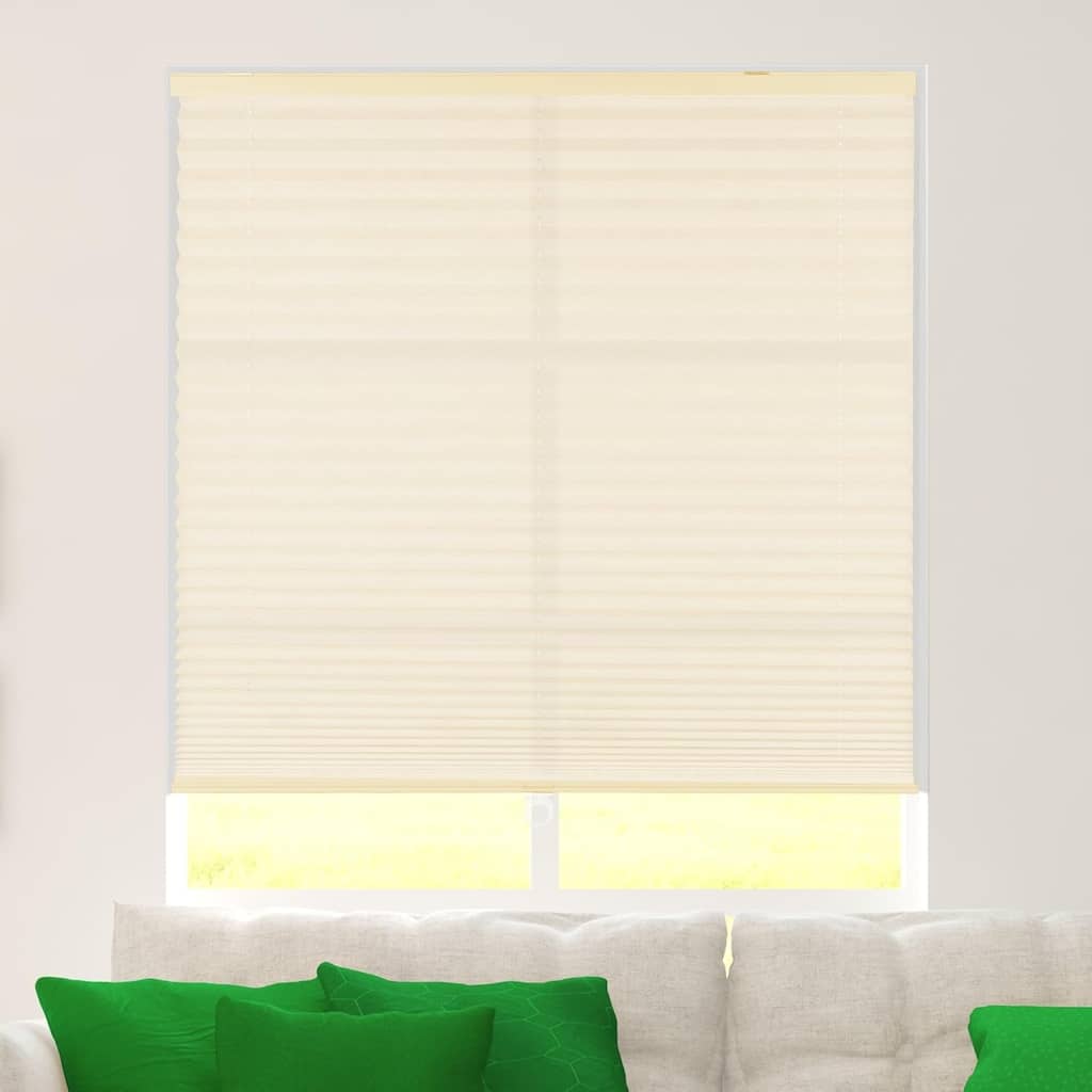 Calyx Interiors Cream Cordless Pleated Fabric Light Filtering Window Shade