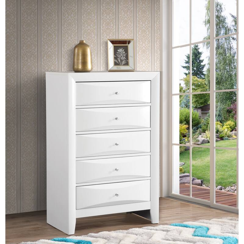 Glory Furniture Marilla 5 Drawer Chest - White