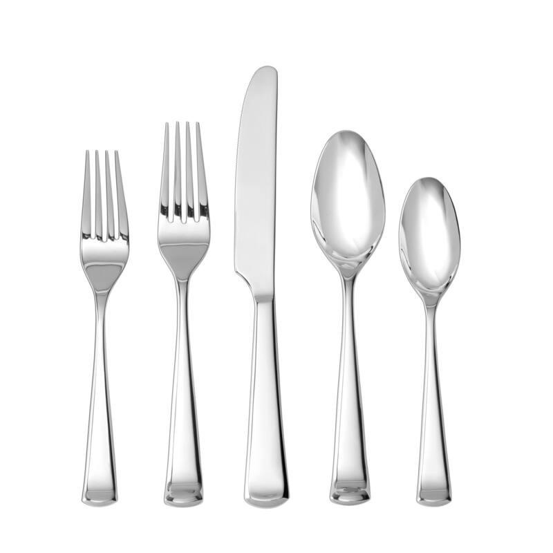 Fortessa Honor 18/10 Stainless Steel, 5PC Flatware Set (Service for 1), Silver - 5 Piece Set