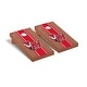 preview thumbnail 1 of 3, Marist College Red Foxes Cornhole Board Set - Rosewood Stained Striped Wooden