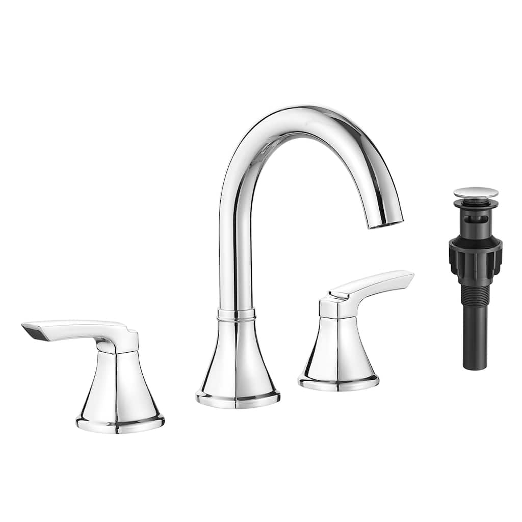 8 Inch Widespread Bathroom Faucet for Sink Deck Mounted Lavatory Vanity Faucet 2 Handle Bathroom Sink Faucet with Pop-up Drain