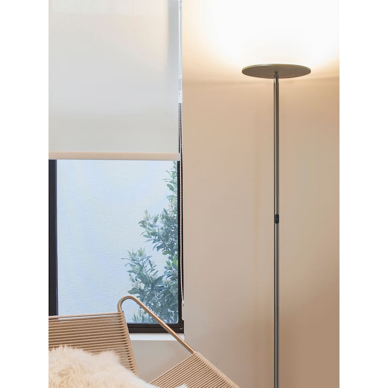 Brightech Sky Flux 67 in. Brushed Nickel Industrial Dimmable and Color Temperature Adjustable LED Floor Lamp